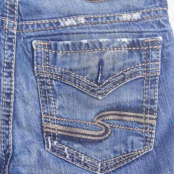 Silver Jeans Zac relaxed fit straight leg men's W30/L32  indigo blue distressed - Picture 11 of 16